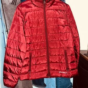 Eddie Bauer womens Cherry Red Puffer Coat